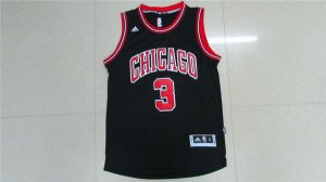 Maillot De Basket Chicago Bulls Dwyane Wade 3 Tissus Sportif Fans Edition Noir